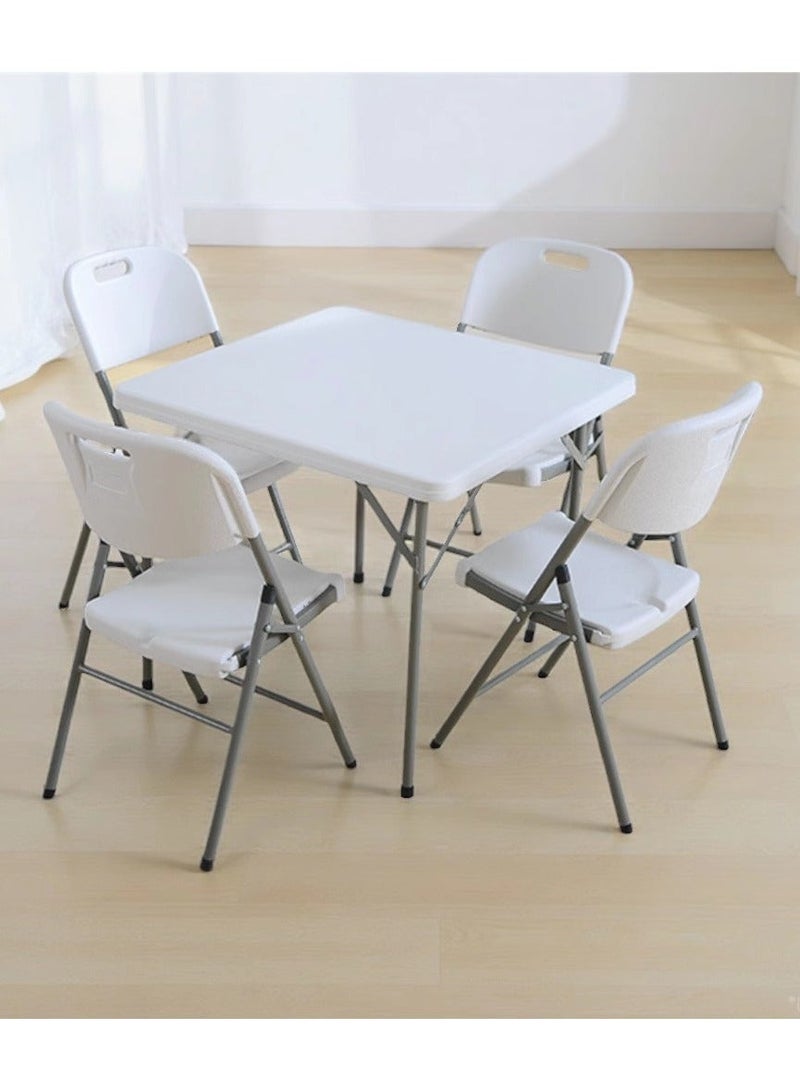 Marcolo 86x86cm Folding Table Heavy Duty, One-Piece Foldable Square Table with Steel Frame, for Indoor & Outdoor Use - Image 5