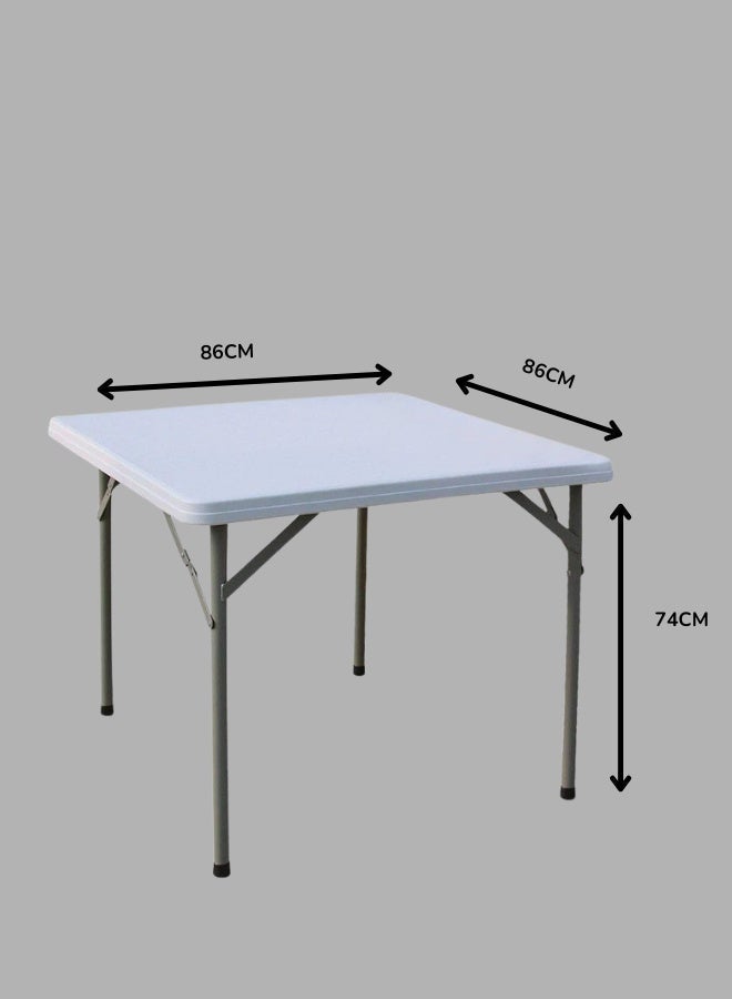 Marcolo 86x86cm Folding Table Heavy Duty, One-Piece Foldable Square Table with Steel Frame, for Indoor & Outdoor Use - Image 3