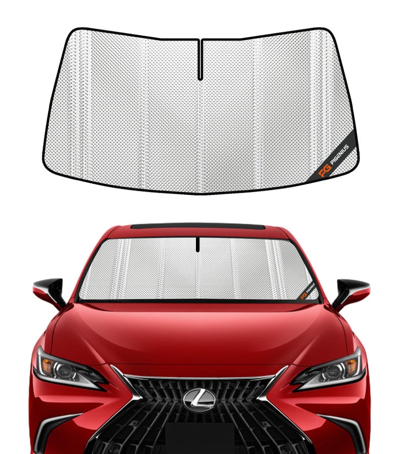 Pigenius Windshield Sun Shade for Lexus ES300hES350 20192025 Lexus ES250 20212025 Full Coverage Rearview Mirror Shade for Ultimate Protection