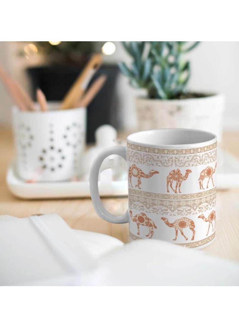 GALADUNE Ceramic Coffee Mug Tea Cup 11OZ, Creative Drinkware, Porcelain Breakfast Mug for Office Birthday Party, Ideal Gift for Friend Habibi Habibti, Arab Camel - Image 2
