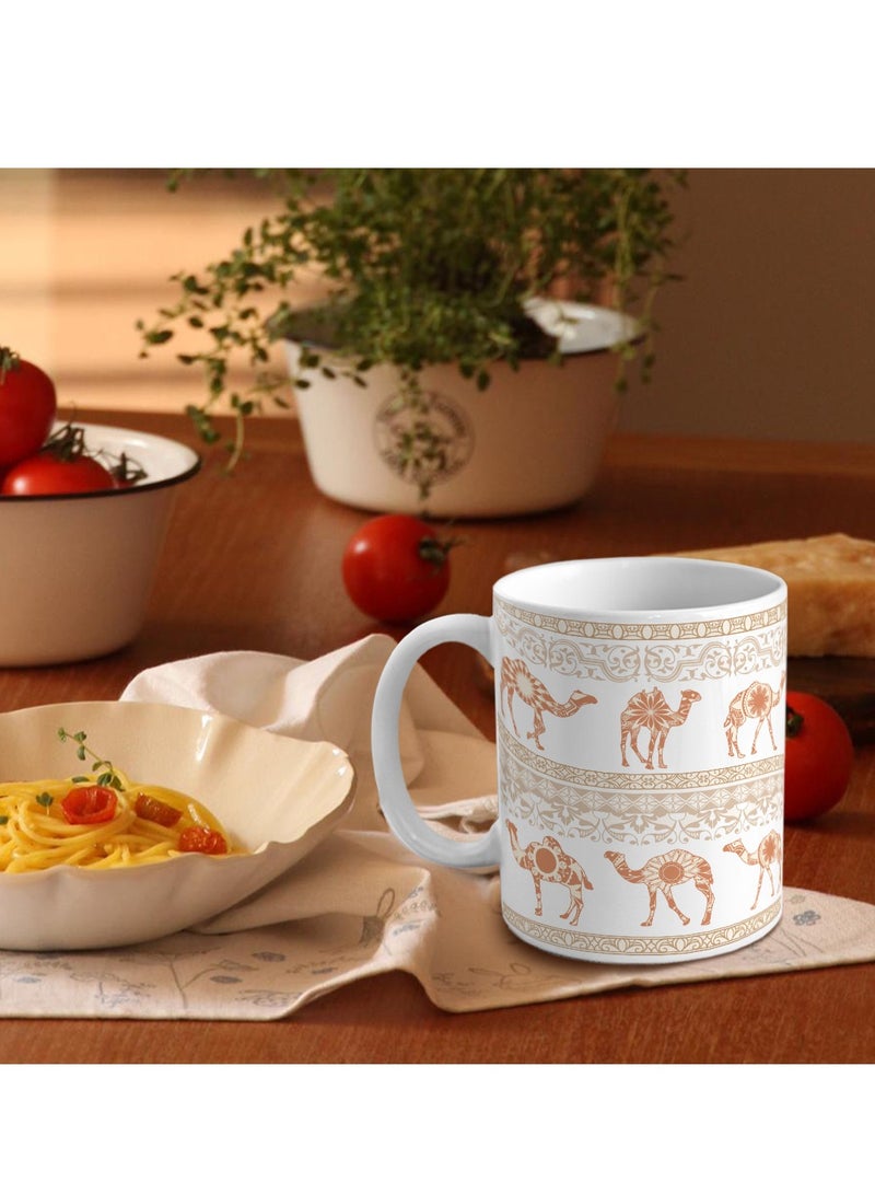 GALADUNE Ceramic Coffee Mug Tea Cup 11OZ, Creative Drinkware, Porcelain Breakfast Mug for Office Birthday Party, Ideal Gift for Friend Habibi Habibti, Arab Camel - Image 4