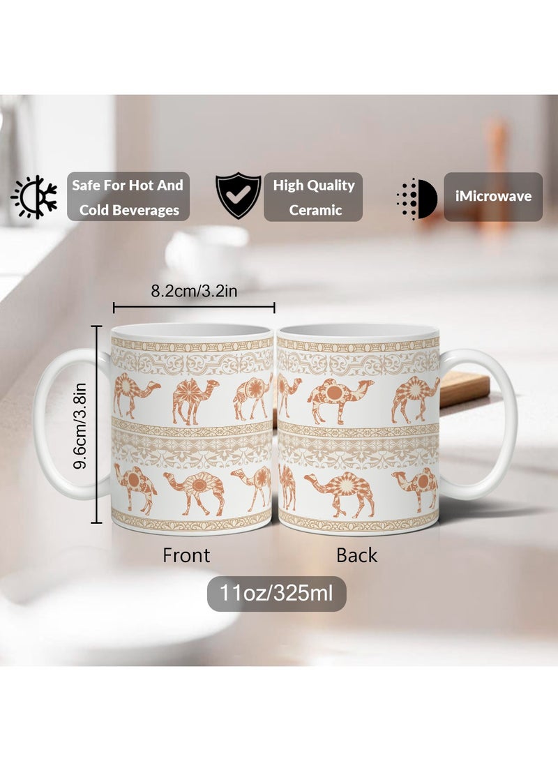 GALADUNE Ceramic Coffee Mug Tea Cup 11OZ, Creative Drinkware, Porcelain Breakfast Mug for Office Birthday Party, Ideal Gift for Friend Habibi Habibti, Arab Camel - Image 3