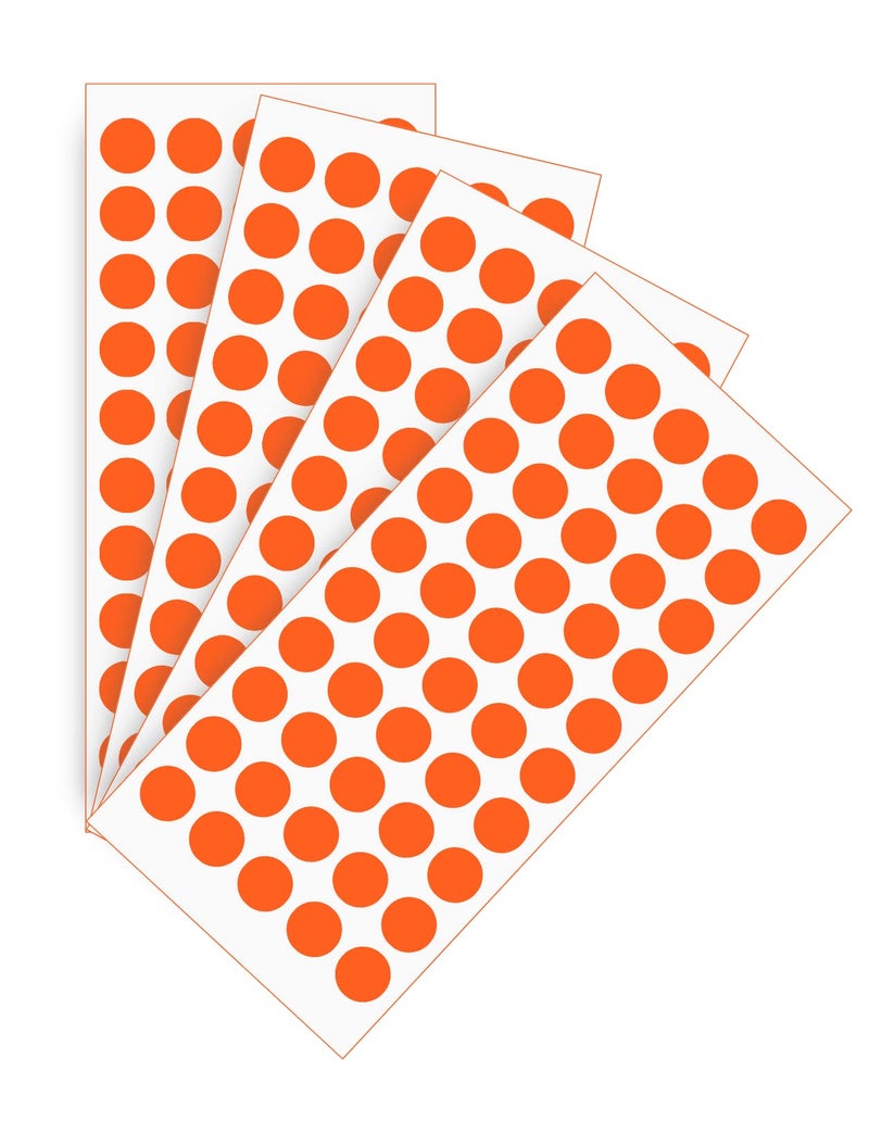 True-Ally 2400 Piece Orange Color 12mm (0.5 Inch) Round Dot Sticker Self Adhesive Labels Writable Surface for Kids Activity, File Classification, Calendar Planner (Orange) - Image 1