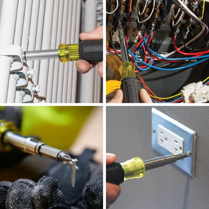 Klein Tools 32500MAG Magnetic Multi-Bit Screwdriver / Nut Driver, 11-in-1 Multi Tool with 8 Bits, 3 Nut Driver Sizes, Cushion Grip Handle - Image 3