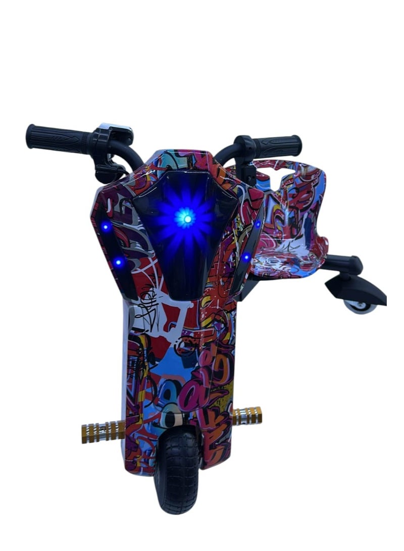 Electric Drifter Bike for Kids & Teens – 36V/3Ah Battery, 18KM/H Speed, Bluetooth, LED Lights, Adjustable Frame, 10-Inch Wheel, 70KG Capacity - Image 1