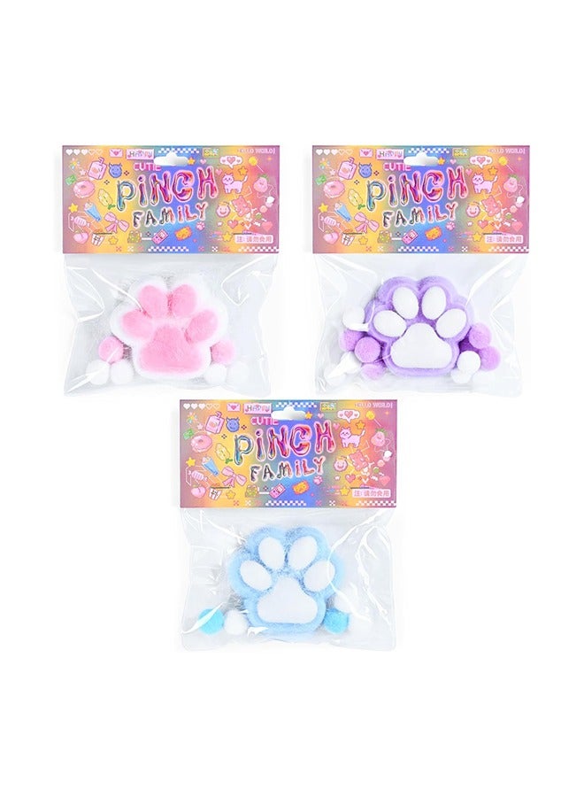 Pinch 3Pcs Squishy Squeeze Cat Paw Toys,Pinch Family OPP Packaging Sensory Toys Kids Teens - Image 1