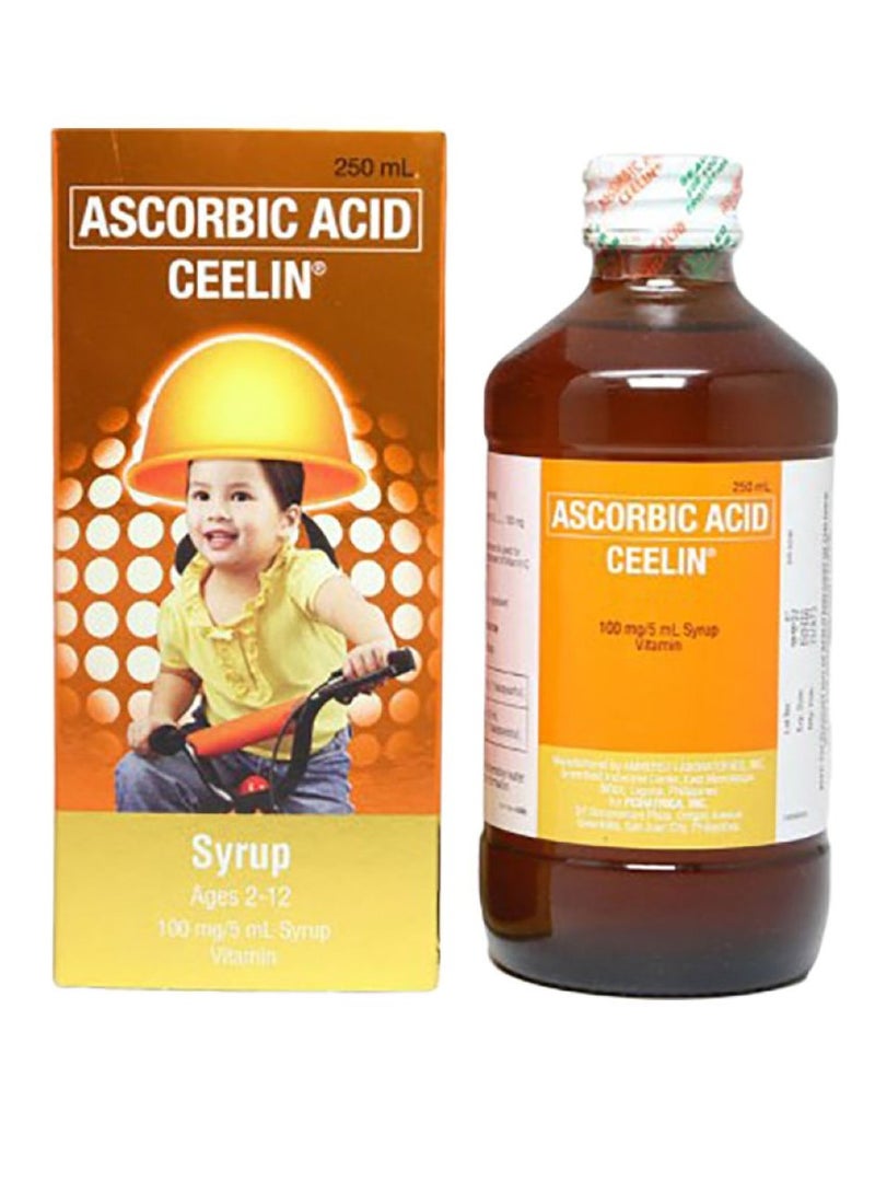 Ceelin Ascorbic Acid 100Mg/5ML Syrup 250 ML, Ages 2- 12 Years - Image 2