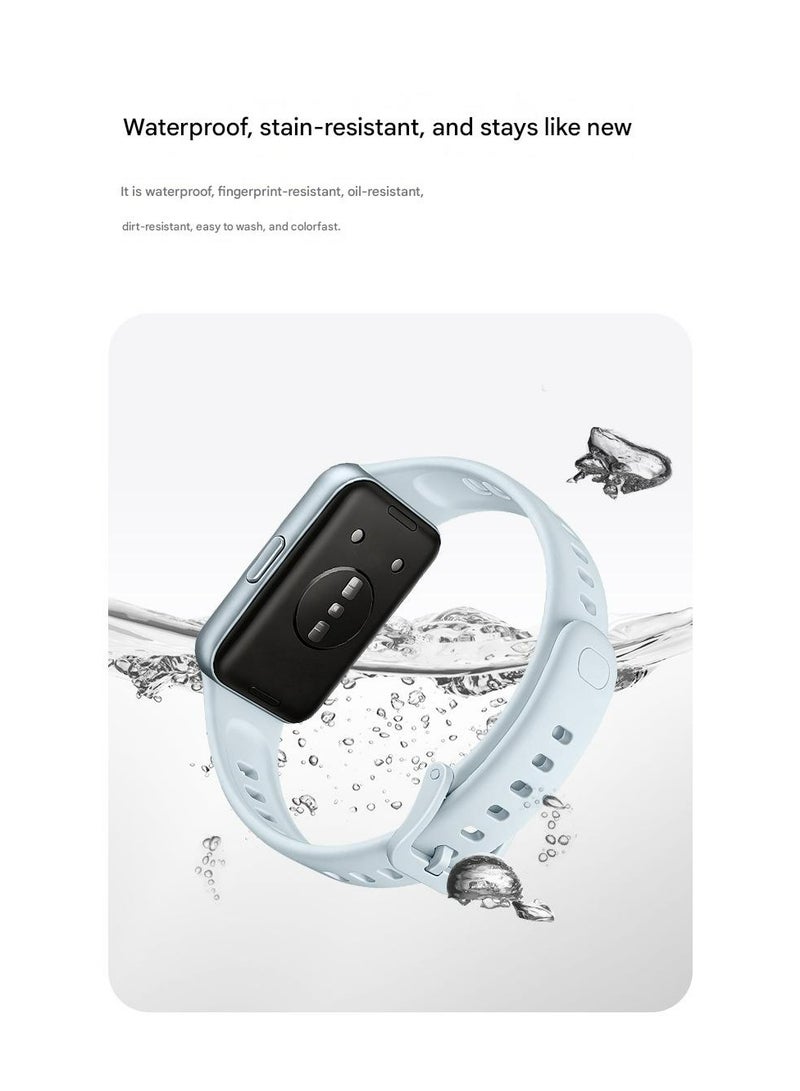 أوليسون حزمة 2 TPU Sport Watch Band لـ Huawei Band 11 / Band 11 Pro ، حزام استبدال مقاوم للماء من السيليكون الناعم ، الأزرق + الأسود - Image 3
