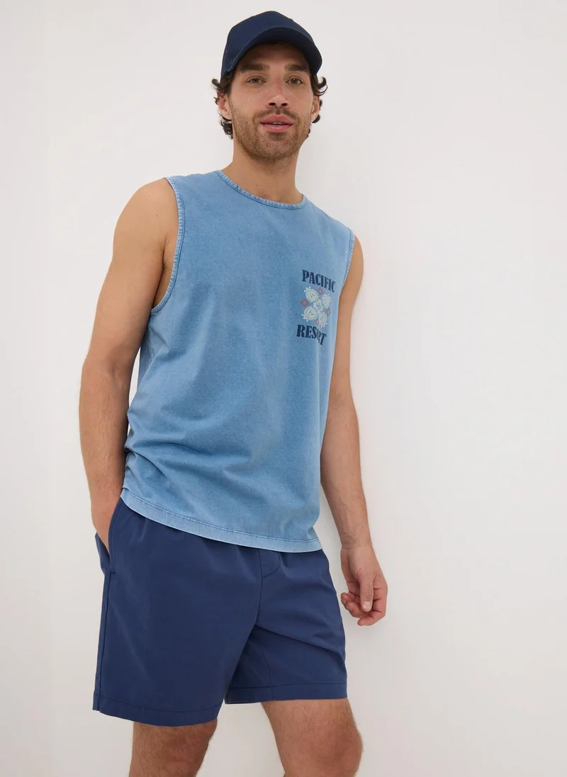 Matalan Blue Acid Wash Pacific Resort Vest