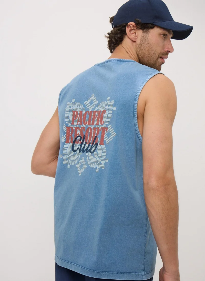 Matalan Blue Acid Wash Pacific Resort Vest