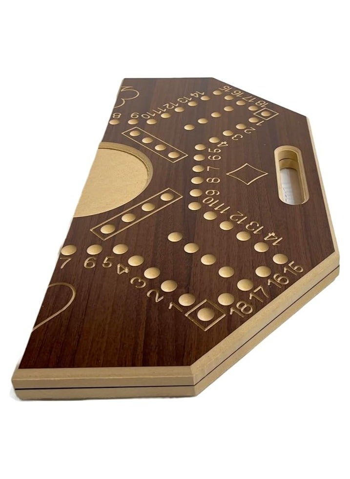 AL BADER - Numbered Foldable Jackaroo Wooden Board Game For 4 Players With 1 Deck Of Cards And 16 Marbles Fun And Exciting Family Board Game, Big Size and Foldable (Brown). - Image 1