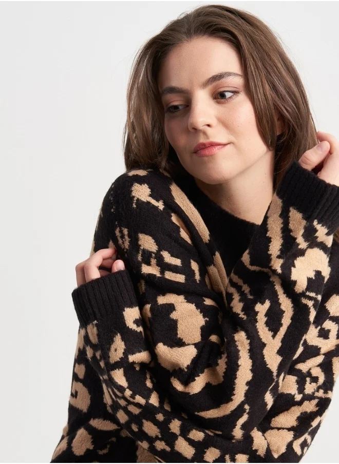 زابايوني Animal Print Sweater