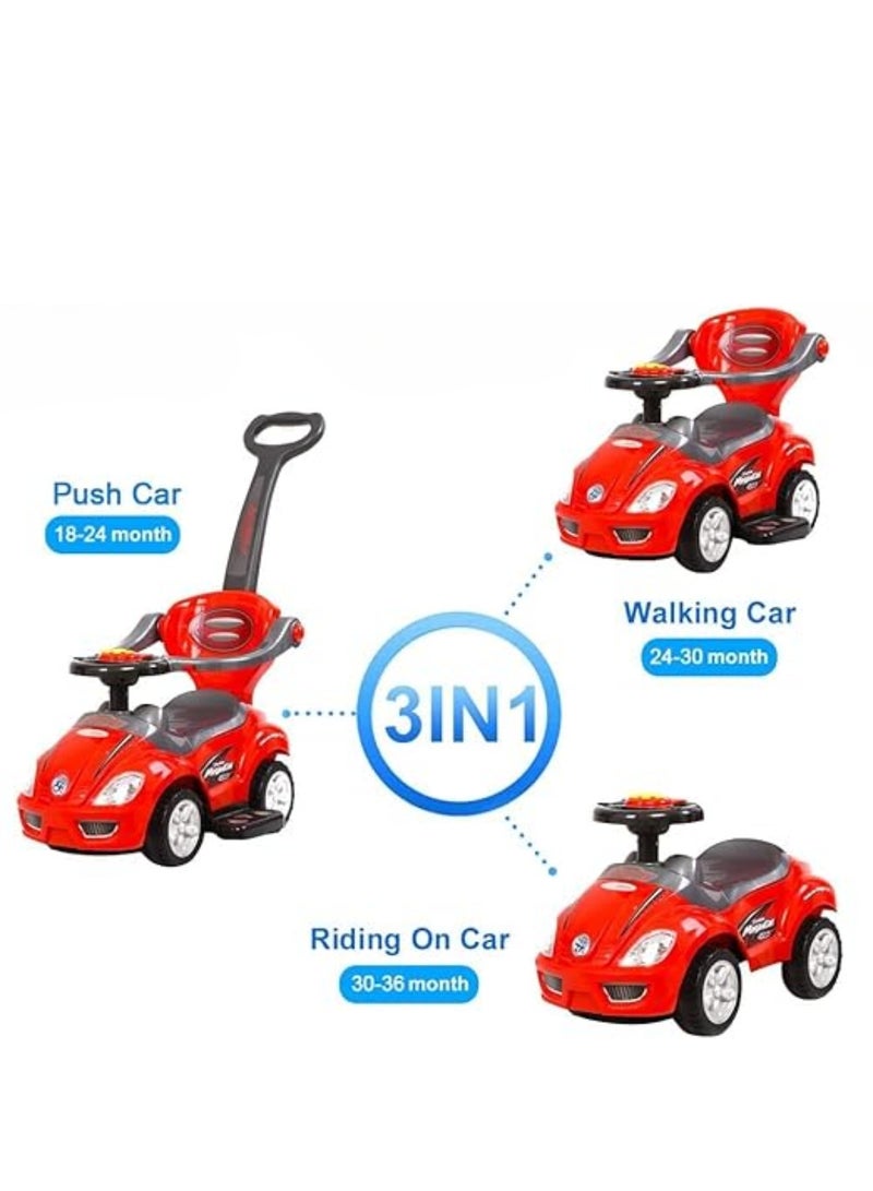 3-in-1 Ride-On Activity Toy with Push Handle and Musical Steering Wheel 62*40*86cm  - Image 1