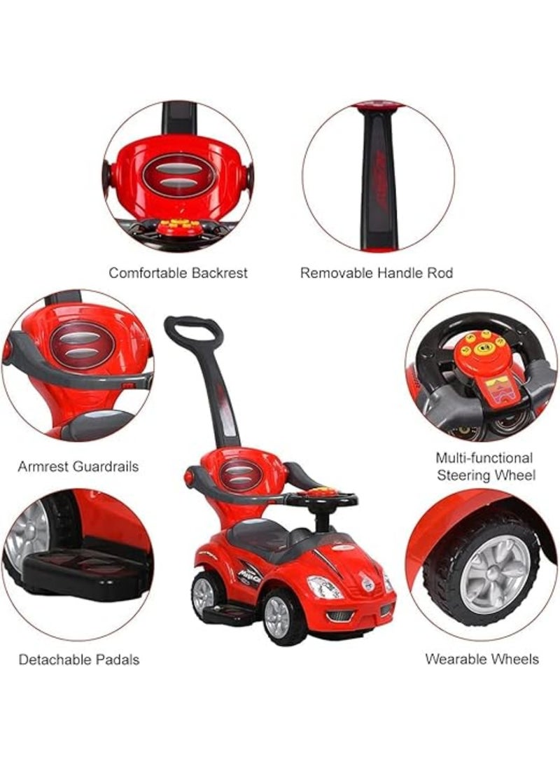 3-in-1 Ride-On Activity Toy with Push Handle and Musical Steering Wheel 62*40*86cm  - Image 4