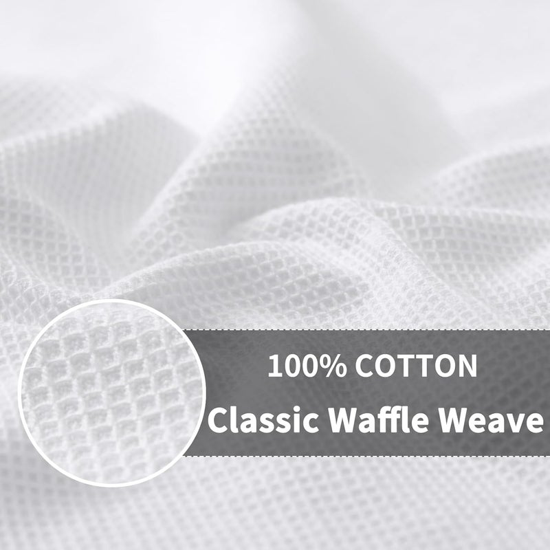 Homaxy 100% Cotton Dish Cloths - Waffle Weave Soft and Absorbent Dish Towels - 8 Pack Quick Dry Dish Rags - 12 x 12 Inches Dishcloths for Kitchen Washing Dishes - White - Image 2