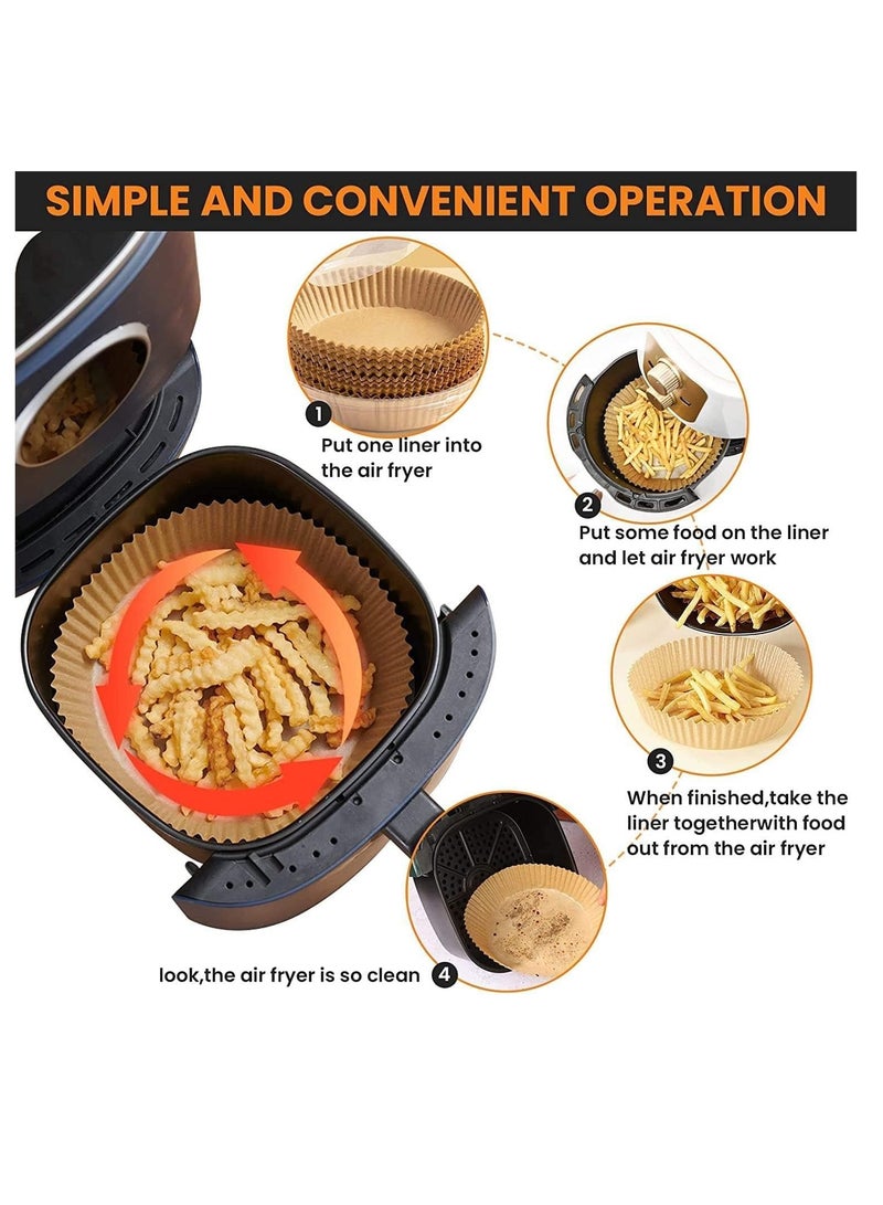 Meetion 100Pcs Disposable Air Fryer Paper Liner-Non-Stick Parchment Paper box Square, Microwave Paper for Baking, Non-Stick, Oil-Proof (7.8 inch/20cm) - Image 3
