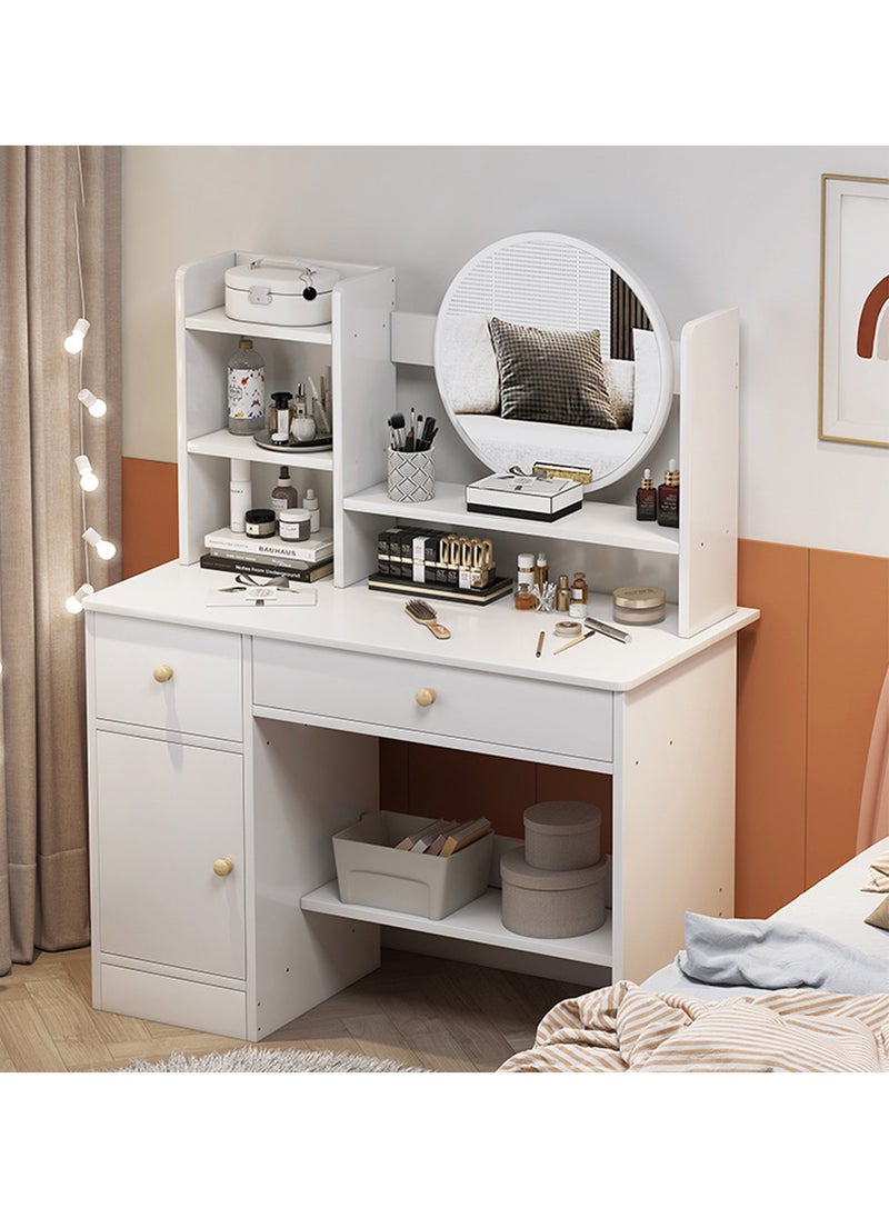 شاربدو طاولة زينة متعددة الوظائف من شاربدو مع تخزين بالأدراج للغرف 80 × 40 × 128 سم - Image 4