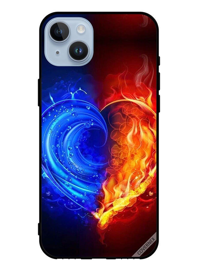 Covernex Protective Case Cover For Apple iPhone 14 Plus Fire And Water Heart Wallpaper - Image 1