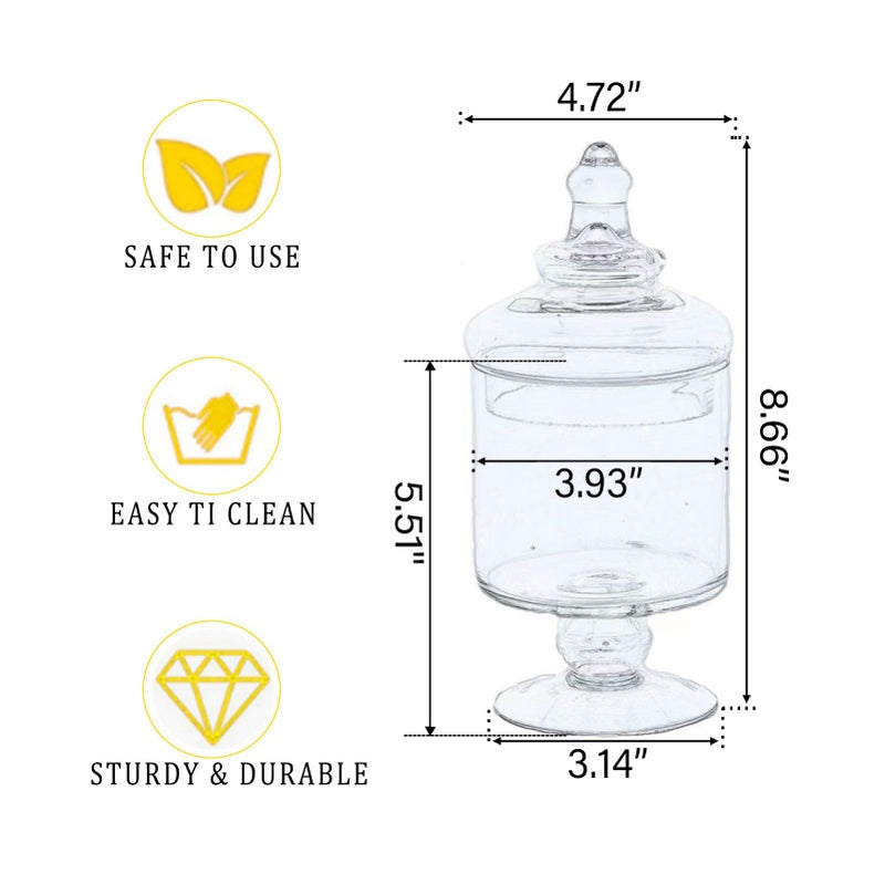 REFSAVER Apothecary Jars Glass Decorative Candy Jars,Candy Buffet Display, Elegant Storage Jar, Decorative Wedding Candy Organizer Canisters Style SA - Image 4
