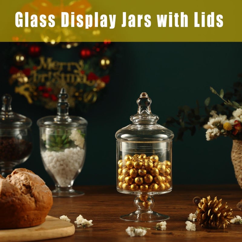 REFSAVER Apothecary Jars Glass Decorative Candy Jars,Candy Buffet Display, Elegant Storage Jar, Decorative Wedding Candy Organizer Canisters Style SA - Image 2