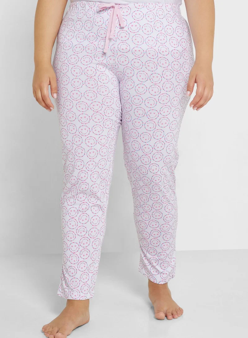 Ginger Plus Graphic Nightwear T-Shirt And Pyjama Set