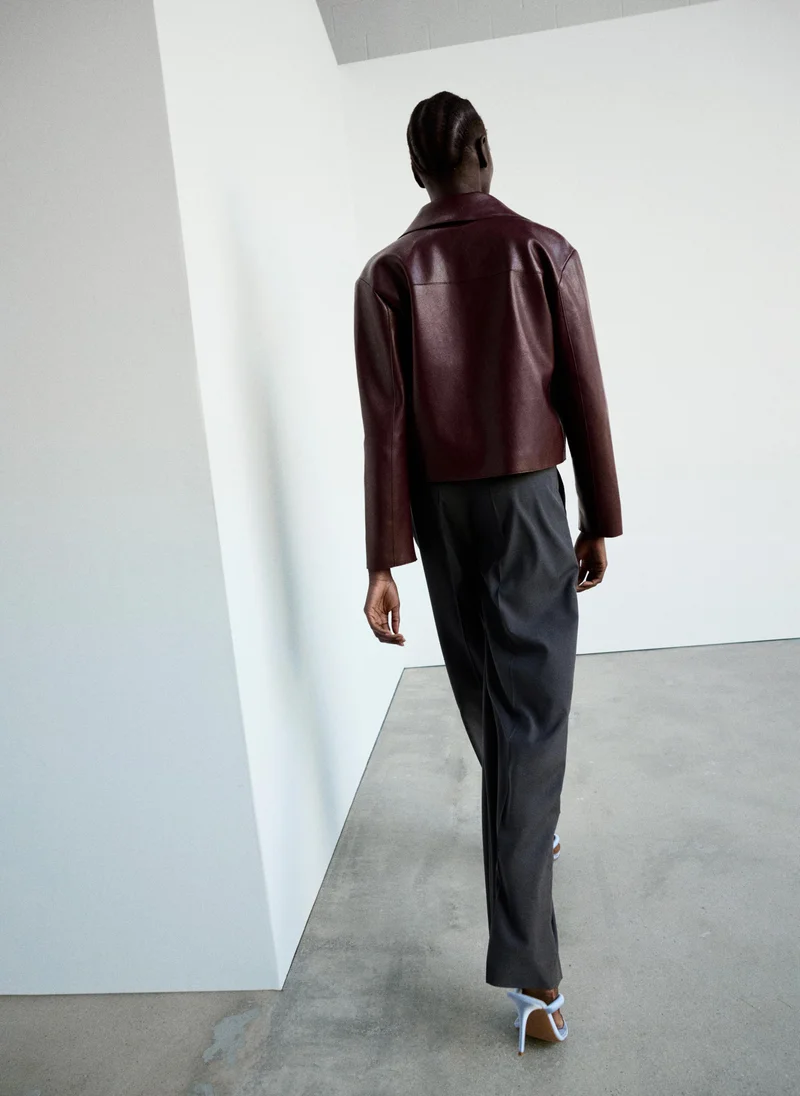 Mango Straight-fit pleated trousers