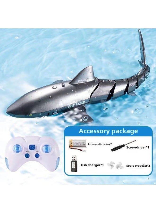 Remote Control Shark Children Electric Remote Control Shark Charging Simulation Model Summer Swimming Toys Water Toys-Color:Deep Sea Black Whale (super Powerful)-Specifications:Official Standard Configuration [lasts About 30 Minutes]  - Image 1