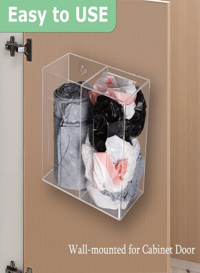 Heyrelda Trash Bag Dispenser and Grocery Bag Holder -2 in 1 Cabinet Door Holder for Garbage Bags and Plastic Bag, Wall Mount Acrylic Trash Bag Storage Organizer for Kitchen Laundry Room Organization - Image 5