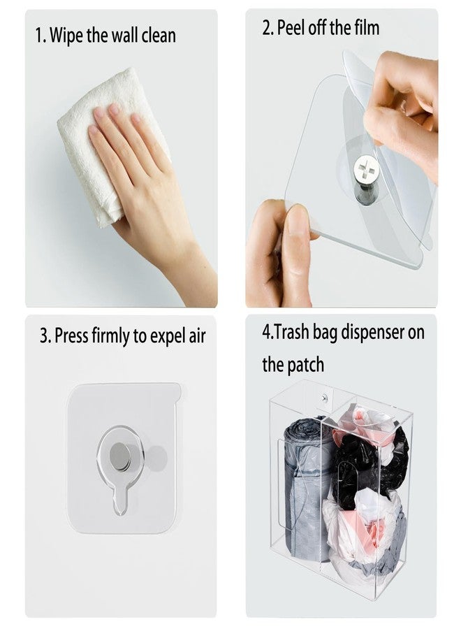 Heyrelda Trash Bag Dispenser and Grocery Bag Holder -2 in 1 Cabinet Door Holder for Garbage Bags and Plastic Bag, Wall Mount Acrylic Trash Bag Storage Organizer for Kitchen Laundry Room Organization - Image 4