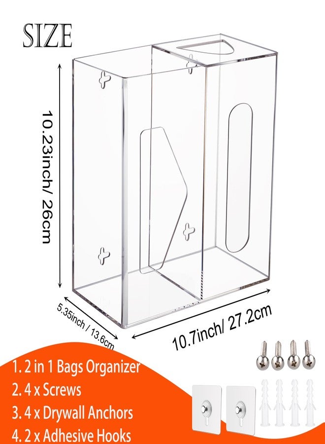 Heyrelda Trash Bag Dispenser and Grocery Bag Holder -2 in 1 Cabinet Door Holder for Garbage Bags and Plastic Bag, Wall Mount Acrylic Trash Bag Storage Organizer for Kitchen Laundry Room Organization - Image 2