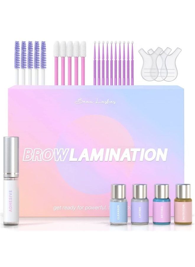 beau lashes طقم تصفيح الحواجب من Beau | طقم تصفيح احترافي للحواجب مع ترطيب الكيراتين | طقم رفع الحواجب الفوري بنفسك للحصول على حواجب أكثر امتلاءً وسمكًا وجمالاً | سهل الاستخدام ونتائج تدوم طويلاً  - Image 1