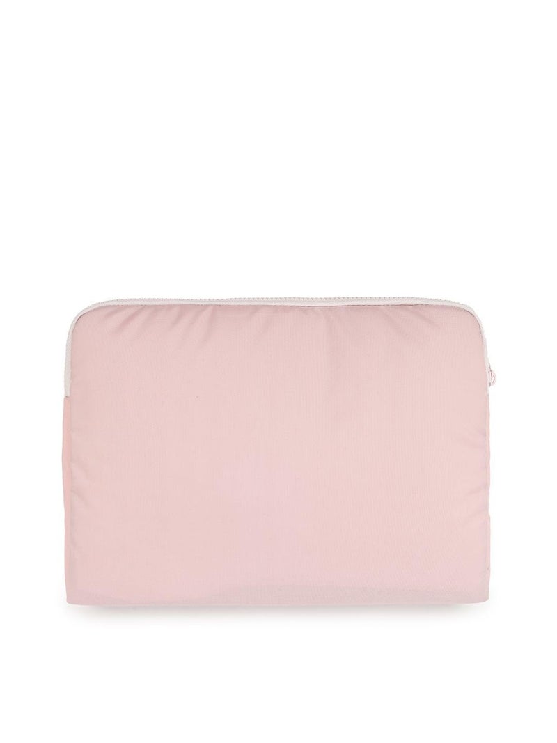 QIPS 14-Inch Laptop Sleeve – Slim PU-Coated Water-Resistant Case with Foam Padding & Front Pocket – Fits MacBook, Dell, Lenovo, HP – Lightweight Protective Sleeve for Work, School & Travel (Pink) - Image 2
