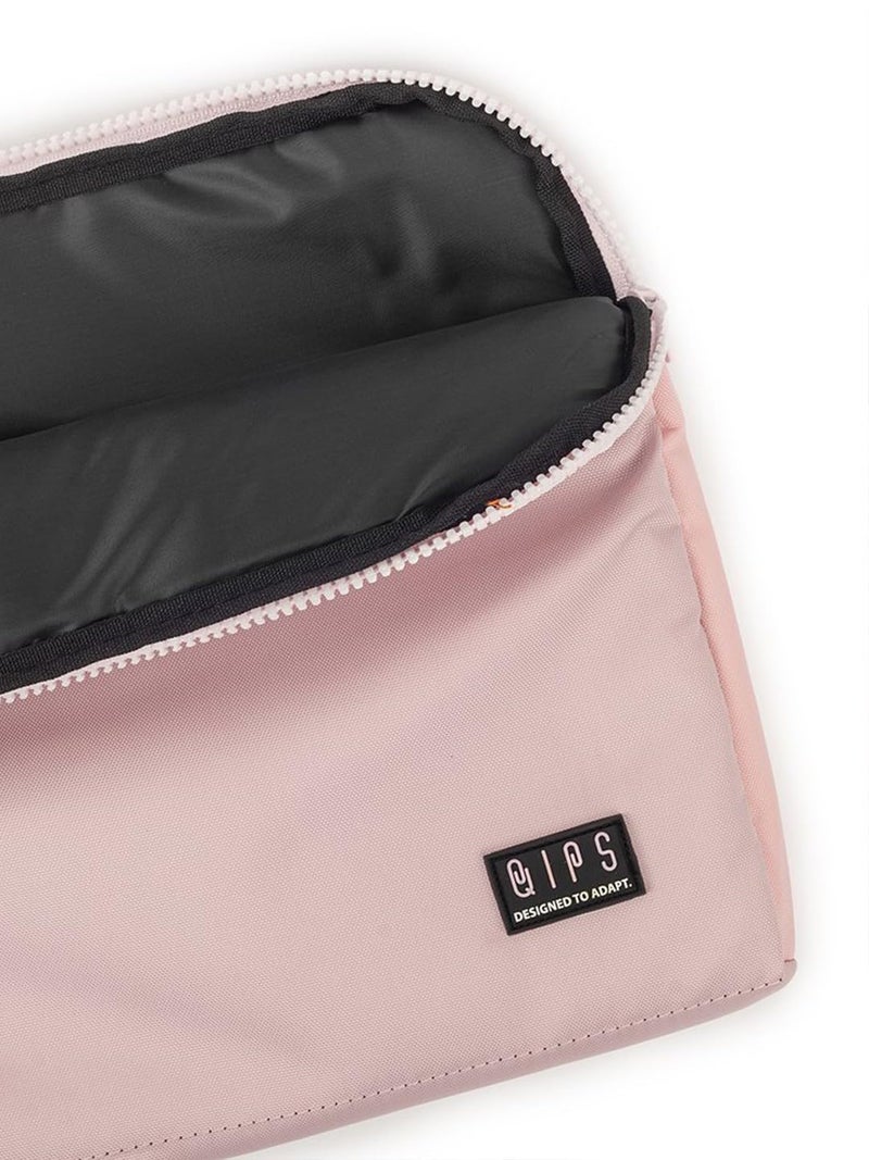 QIPS 14-Inch Laptop Sleeve – Slim PU-Coated Water-Resistant Case with Foam Padding & Front Pocket – Fits MacBook, Dell, Lenovo, HP – Lightweight Protective Sleeve for Work, School & Travel (Pink) - Image 5
