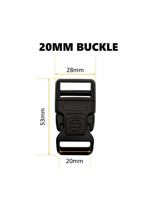 EesTeck 10 Set 1 Inch Flat Dual Adjustable Plastic Quick Side Release Plastic Buckles and Tri-Glide Slides for Luggage Straps Pet Collar Backpack Repairing (Black, Fit for 1”/25mm Webbing Straps) - Image 2