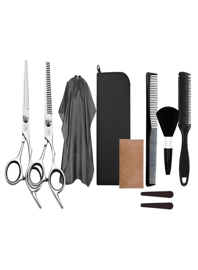 SYGA Hair Cutting Set Household Hairdressing Scissors for Hair Cutting, Bangs, Thinning, and Special Tooth Scissors Set (2Scissors+1Apron+2Comb+1Brush+1Case+2Clips+1Cloth) - Image 1