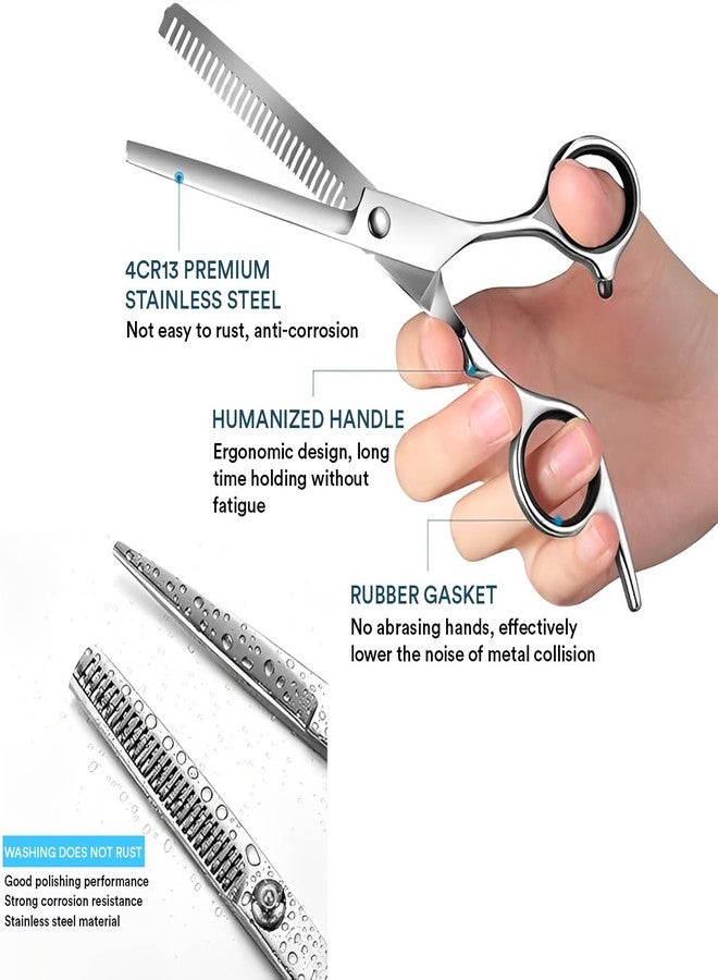 SYGA Hair Cutting Set Household Hairdressing Scissors for Hair Cutting, Bangs, Thinning, and Special Tooth Scissors Set (2Scissors+1Apron+2Comb+1Brush+1Case+2Clips+1Cloth) - Image 5