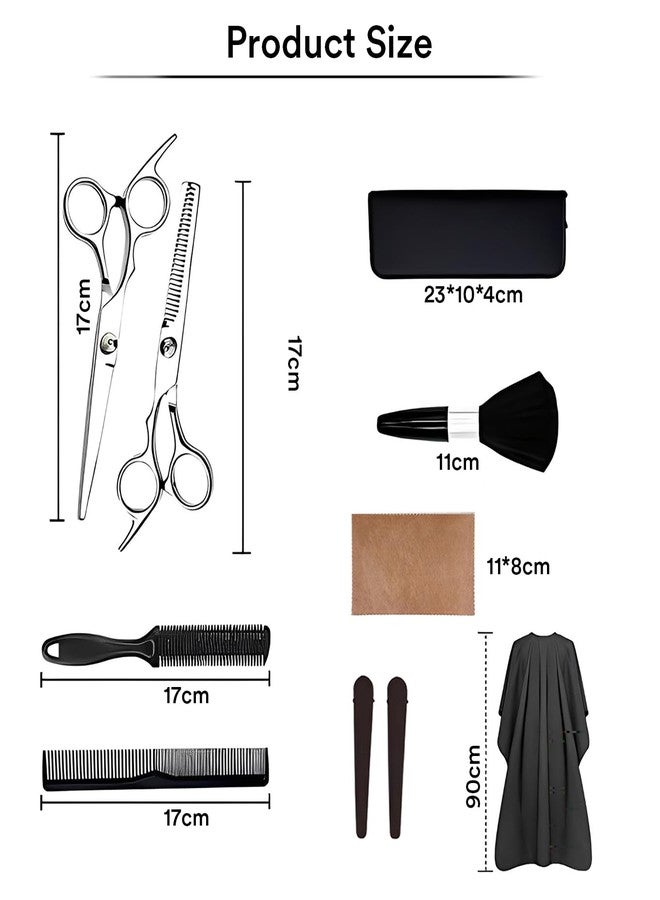 SYGA Hair Cutting Set Household Hairdressing Scissors for Hair Cutting, Bangs, Thinning, and Special Tooth Scissors Set (2Scissors+1Apron+2Comb+1Brush+1Case+2Clips+1Cloth) - Image 3