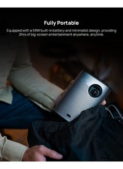 XGIMI Halo+ Full HD Long Throw Portable Projector, 700 ISO Lumens, Up to 200 Inch Screen Size, 2x 5W Harman/Kardon Speakers, Built-in 2.5Hrs Battery, for Home/Office/Camping/Travel - Space Grey  - Image 2