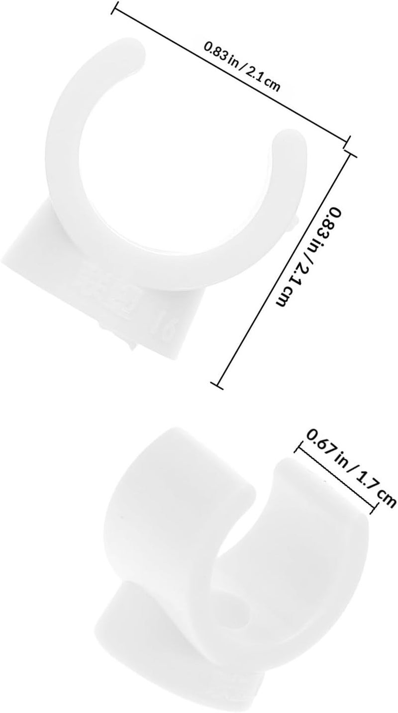 Kisangel 50pcs 16mm Pvc U-shaped Pipe Clamps Plastic Cable Fasteners for Water Gas Wire Pipes Support Mounting Clips for Residential and Commercial Plumbing - Image 2