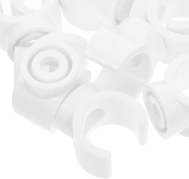 Kisangel 50pcs 16mm Pvc U-shaped Pipe Clamps Plastic Cable Fasteners for Water Gas Wire Pipes Support Mounting Clips for Residential and Commercial Plumbing - Image 3