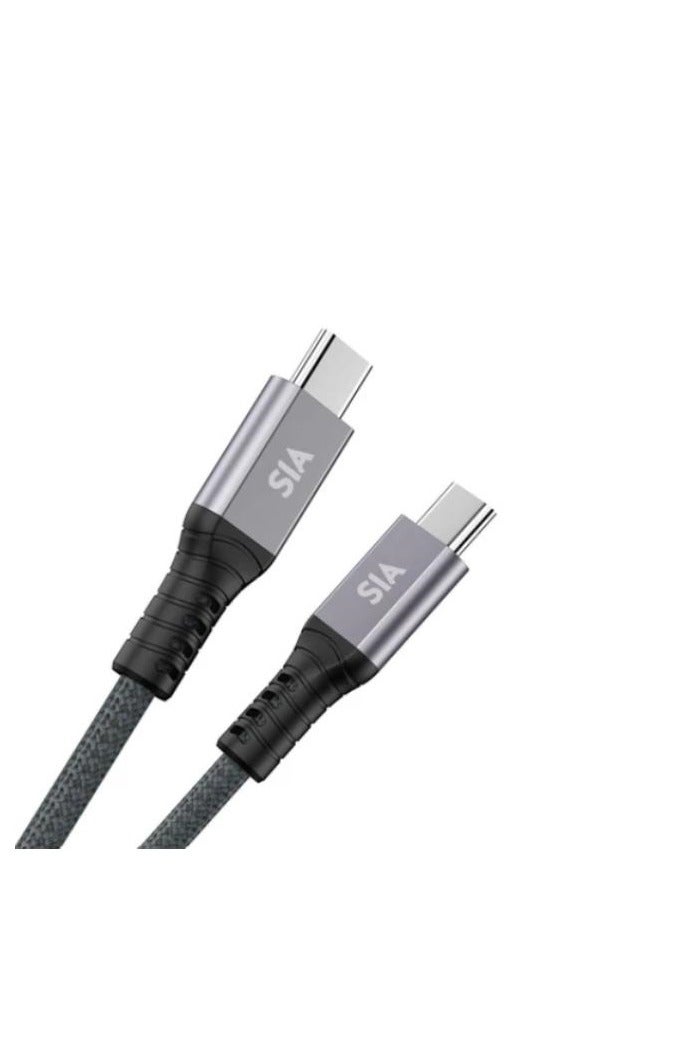 SIA (BKCC65-1MG-BLK) POWER LINK TYPE-C TO TYPE-C 65W 1M Braided CABLE