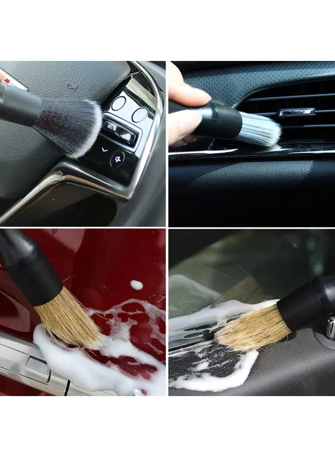 3 Piece Car Detailing Brush Set With Zipper Bag Wheel And Interior Gap Cleaning - Image 5