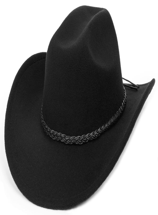 إيوهاك قبعات رعاة البقر الغربية النسائية، قبعات رعاة البقر الغربية المرصعة، قبعات فيدورا عريضة الحواف مع مشبك حزام (المقاس: متوسط) - Image 1