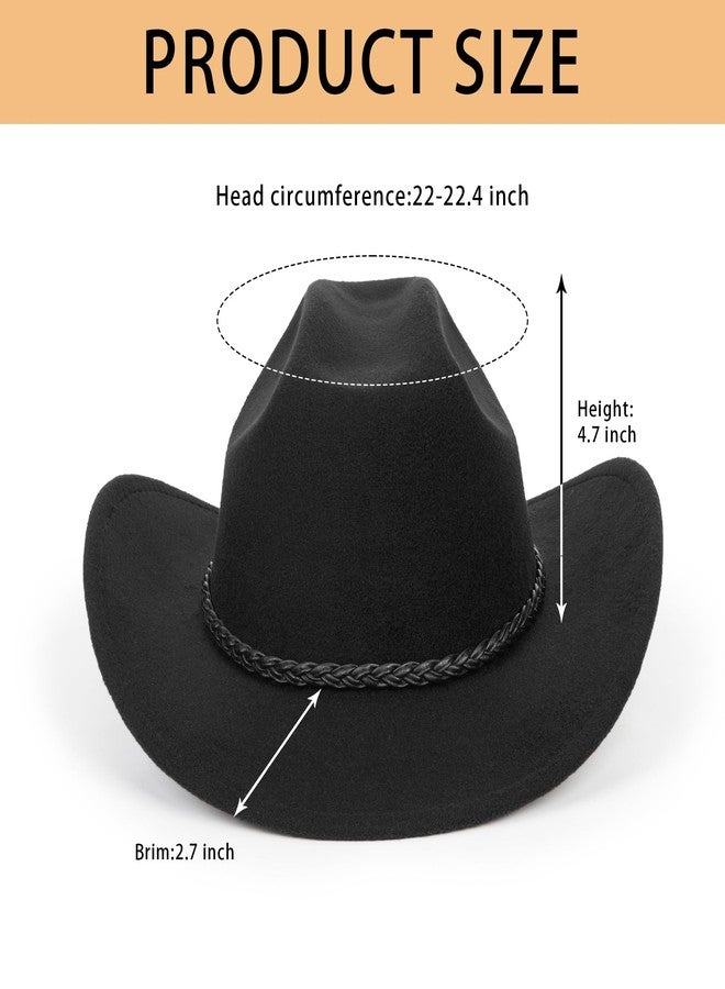 إيوهاك قبعات رعاة البقر الغربية النسائية، قبعات رعاة البقر الغربية المرصعة، قبعات فيدورا عريضة الحواف مع مشبك حزام (المقاس: متوسط) - Image 2