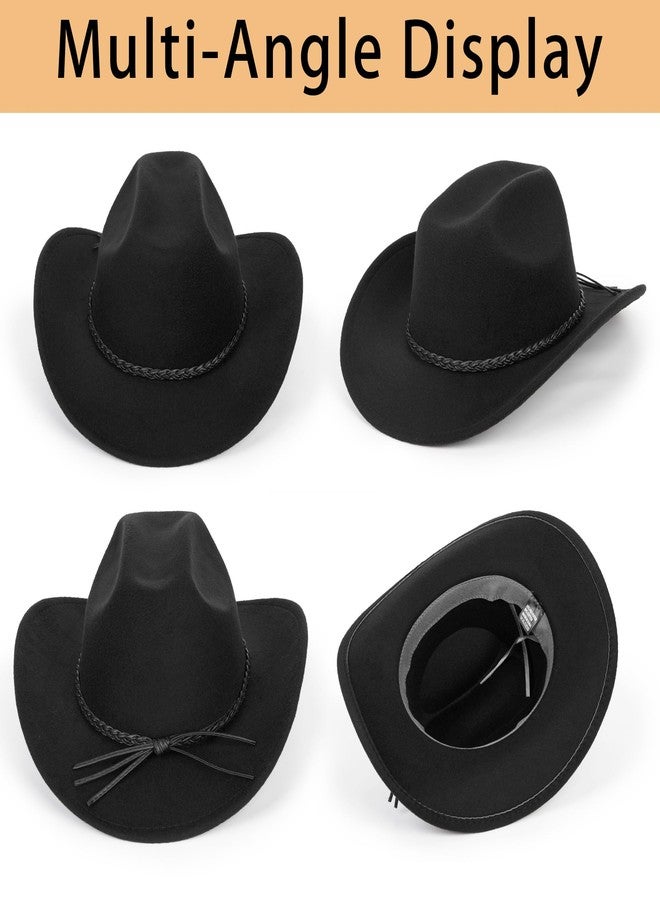 إيوهاك قبعات رعاة البقر الغربية النسائية، قبعات رعاة البقر الغربية المرصعة، قبعات فيدورا عريضة الحواف مع مشبك حزام (المقاس: متوسط) - Image 3