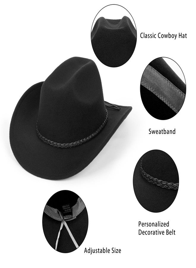 إيوهاك قبعات رعاة البقر الغربية النسائية، قبعات رعاة البقر الغربية المرصعة، قبعات فيدورا عريضة الحواف مع مشبك حزام (المقاس: متوسط) - Image 4