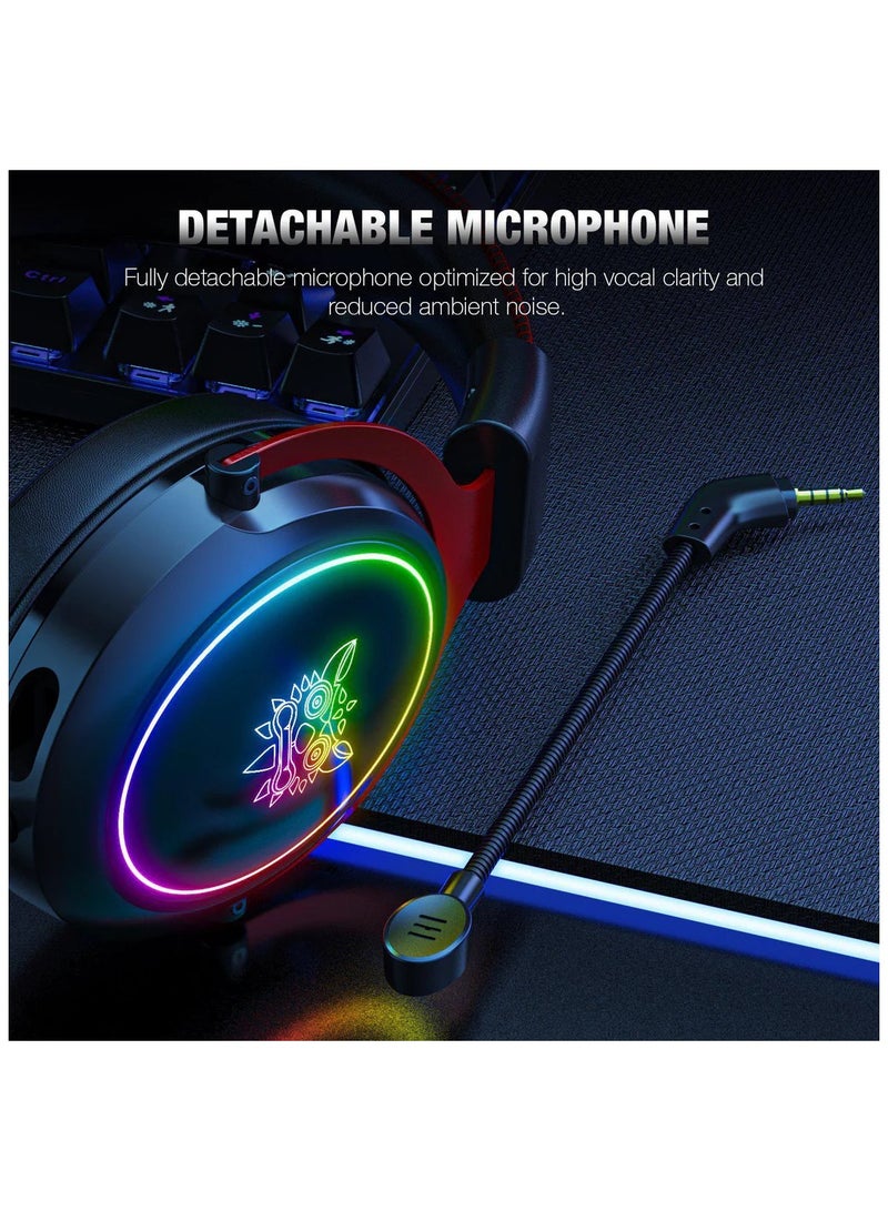 أونيكوما سماعة الألعاب السلكية ONIKUMA X10 RGB مع ميكروفون قابل للفصل - Image 2