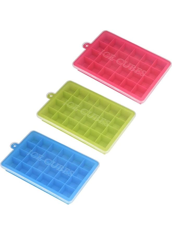 NIBEMINENT 3-Piece Silicone Ice Cube Maker Blue/Red/Green One Size - Image 1