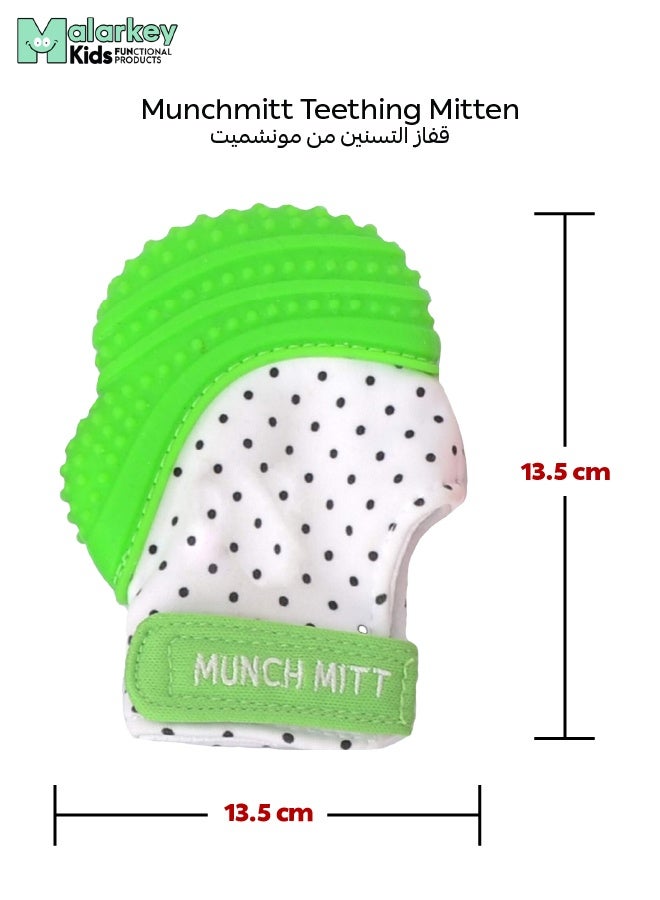 Malarkey Kids Munch Mitt Teething Mitt | Soft Silicone Baby Teething Glove | Adjustable Strap | Machine Washable | 3M+ | Product Dimensions: L 8 x B 2 x H 10.5 cm - Image 5