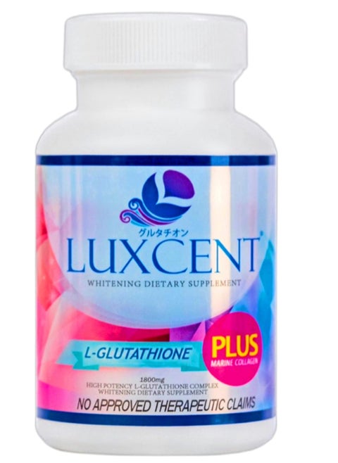 Luxcent Glutathione Capsules, Anti-Aging, Anti-Stress Formula for Skin Whitenin, 60 Capsules of Radiance and Wellness.